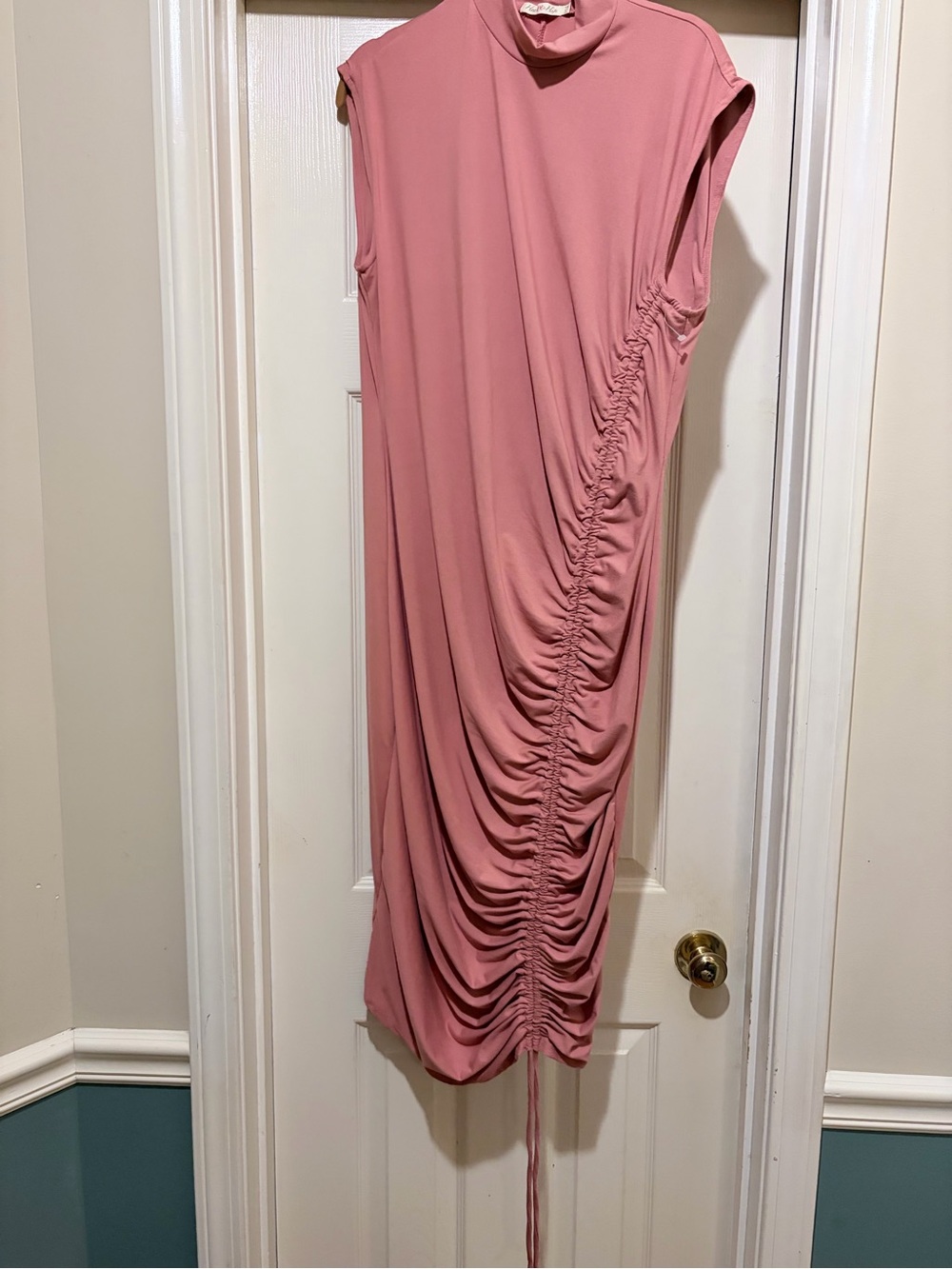 Heart Hips Dusty Rose Ruched Midi Dress